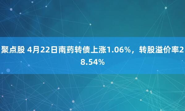 聚点股 4月22日南药转债上涨1.06%，转股溢价率28.54%